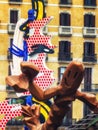 A sculpture of a giant lobster on the waterfront in the old Port of Barcelona